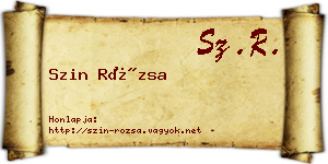 Szin Rózsa névjegykártya